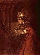 Rembrandt Peale Mann mit Rustung oil on canvas